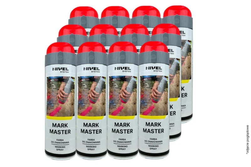 Farba w sprayu MARK MASTER od Nivel System - kolor czerwony 12szt.