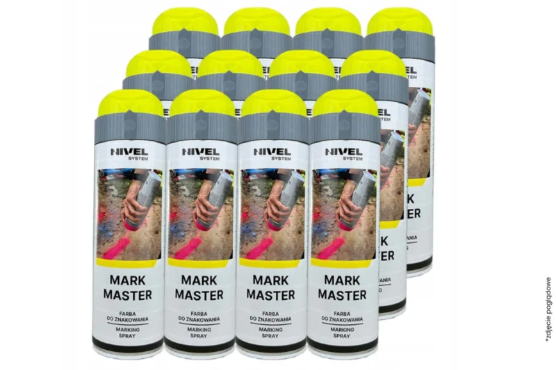 Farba w sprayu MARK MASTER  do znakowania - kolor żółty 12szt.