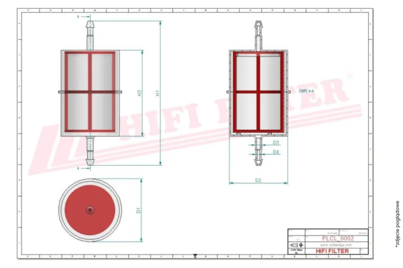 Filtr paliwa HIFI RT 5 przepływowy 5mm