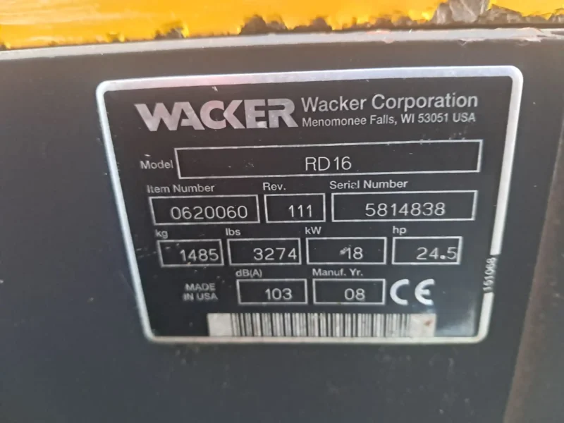 Walec Gładki Wacker RD16