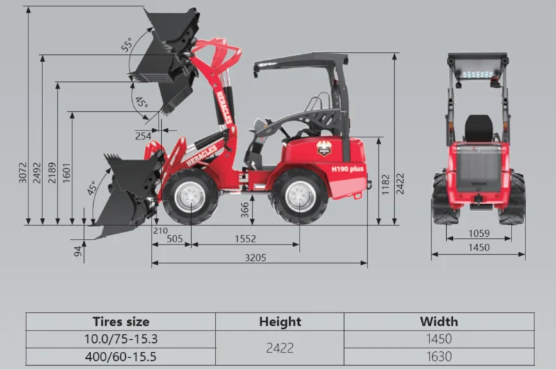 Ładowarka kołowa HERACLES H190Plus silnik Kubota 25KM