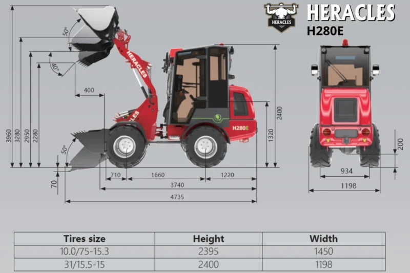 Ładowarka elektryczna kołowa HERACLES H280E