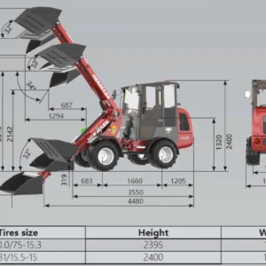 Ładowarka teleskopowa kołowa HERACLES H220T Kubota 50KM
